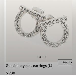 NWT Salvatore Ferragamo Gancini crystals earrings